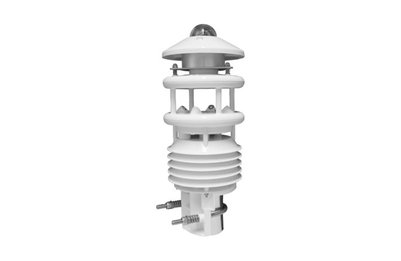 Intelligenter Wettersensor WS510 mit integriertem Kipp & Zonen CMP10 Pyranometer (secondary Standard) zur Messung von Temperatur, relativer Feuchte, Luftdruck, Windrichtung, Windgeschwindigkeit und Strahlung.